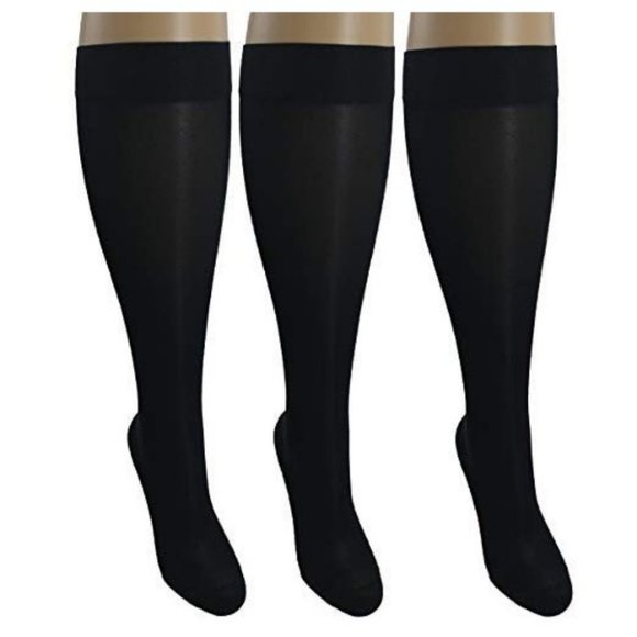 3 Pair Sheer Black Large/X-Large Ladies Compressio - Picture 1 of 1